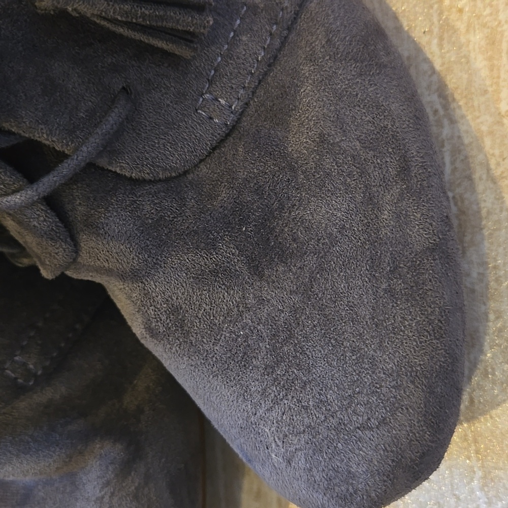 Dr. Scholl's Be Energized Foam Technology Gray Suede Dakota Ankle Wedge Booties - Picture 2 of 12